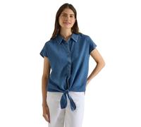 Hemdbluse CECIL, Damen, Gr. L (42), mid blau wash, Web, Obermaterial: 100% Lyocell, unifarben, lässig geschnitten hüftbedeckend, Rundhals, abgesteppte Kante, Blusen Hemdbluse, Sommerbluse im Denim-Loo