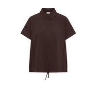 Cecil - Dropped Shoulder Hemdbluse in Unifarbe brown cacao - Gr. - XL