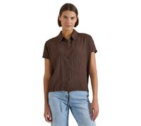 Cecil Damen Dropped Shoulder Hemdbluse in Unifarbe in Braun, Gr: S