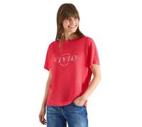 Cecil Damen Dropped Shoulder Shirt in Leinen-Optik in Rot, Gr: S