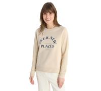 Sweatshirt CECIL, Damen, Gr. XXL (46), pearl beige, Web, 100% Baumwolle, unifarben, comfort fit, Rundhals, Bündchen, Sweatshirts Sweatshirt, aus reiner Baumwolle (32906363-XXL) pearl beige