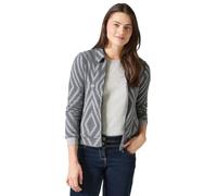 Cecil Damen Cardigan Federgarn Rundhals gemustert 65% Polyamid XXL platinum grau meliert