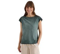 Cecil Damen T-Shirt Jersey Garment-Dye-Look, 100% Baumwolle, U-Boot-Ausschnitt, Grün Größe S
