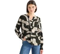 Cecil Langarmbluse Gemusterte Split Neck – V-Ausschnitt, 100% Viskose – Raw Khaki Gr. L