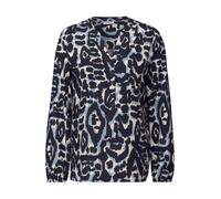 Langarmbluse CECIL, Damen, Gr. XL (44), urban dunkelblau, Web, Obermaterial: 100% Viskose, bedruckt, casual, regular fit taillenbedeckt, Rundhals, Langarm elastischer Bund, Blusen, mit All-Over Print 