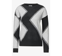 Cecil - Gemusterter Pullover grau/weiß - Gr. - S