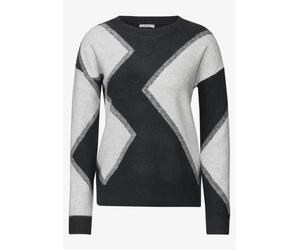 CECIL - Gemusterter Pullover grau/weiß - Gr. - S