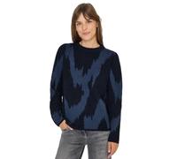 Cecil Rundhalspullover Damen XL (44) urban dunkelblau, gemustert, Strick 65% Polyester/35% Baumwolle