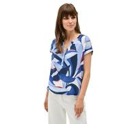 Kurzarmbluse CECIL, Damen, Gr. XXL (46), urban navy blau, Web, Obermaterial: 100% Viskose, bedruckt, casual, regular fit taillenbedeckt, Rundhals, Kurzarm, Blusen, mit All-Over Print (55937467-XXL) ur