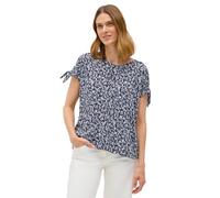 Kurzarmbluse CECIL, Damen, Gr. XS (36), blau (urban dunkelblau), Stoff, 100% Viskose, gemustert, normal normal, V-Ausschnitt, Umschlagbund, Blusen, aus softer Viskose (46508266-XS) urban dunkelblau