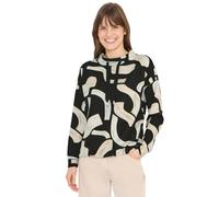 Cecil Langarmshirt Damen gemustert raw khaki Gr. S (38) hoch geschlossener Ausschnitt