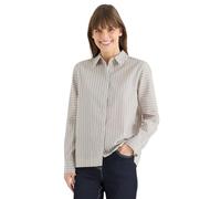 CECIL Hemdbluse gestreift, 100% Baumwolle, urban taupe, XXL – Rundhals, Web, 1‑Knopf‑Manschette