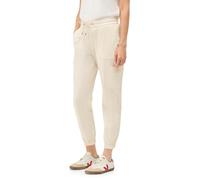 Jogger Pants CECIL, Damen, Gr. L, Länge 28, beige (light beige), Web, 71% Baumwolle, 25% Polyamid, 4% Elasthan, gestreift, casual, comfort fit knöchelfrei, Hosen, Middle Waist (51480522-L) light beige