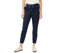 Jogger Pants CECIL, Damen, Gr. S, Länge 28, urban navy blau, Web, 71% Baumwolle, 25% Polyamid, 4% Elasthan, gestreift, casual, comfort fit knöchelfrei, Hosen, Middle Waist (70076151-S) urban navy blau