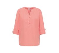Langarmbluse CECIL, Damen, Gr. M (40), cherry tomato orange, Web, Obermaterial: 75% Baumwolle, 25% Modal, gestreift, lässig geschnitten hüftbedeckend, Rundhals, 1-Knopf-Manschette, Blusen, im Streifen