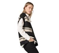 CECIL Damen B253908 Gestreifte Weste, Schwarz, M EU