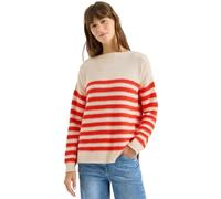 Cecil Gestreifter Bouclé Pullover Pearl beige S