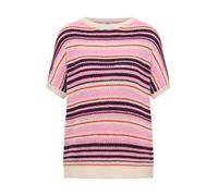 Cecil - Gestreifter Kurzarm-Pullover mit Rundhalsausschnitt rot - Gr. - XS