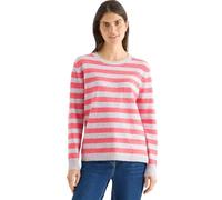 Rundhalspullover CECIL, Damen, Gr. S (38), pumkin orange, Web, 37% Baumwolle, 34% Polyacryl, 26% Polyester, 3% Elasthan, gestreift, comfort fit normal, Rundhals, Bündchen, Pullover Rundhalspullover, F