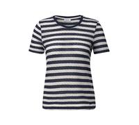 CECIL Damen B323520 Gestreiftes Ajour T-Shirt, Urban Navy Blue, XS