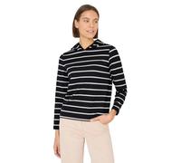 Cecil Kapuzenshirt Damen – Gestreift, 80% Viskose, Comfort Fit – Schwarz S (38)