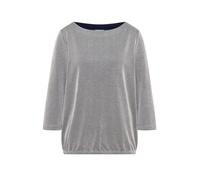 Cecil 3/4-Arm-Shirt Gestreift Jersey U-Boot-Ausschnitt Viskose-Mix Blau Gr. M