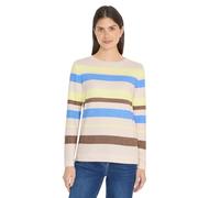 Cecil Gestreiftes Langarmshirt – stretchiges Viskosematerial – Damen L (42) urban taupe melange