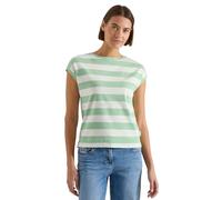 Cecil Rundhalsshirt Damen 100% Baumwolle gestreift U-Boot-Ausschnitt Gr. S (38) juicy lime