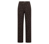 Cecil Stoffhose Style NEELE – High-Waist Straight-Leg, Leo-Muster, Elastikbund – Damen L/30, braun