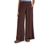 Stoffhose CECIL, Damen, Gr. XS (36), Länge 30, braun (braun cacao), Web, Obermaterial: 100% Viskose, unifarben, ausgestellt lang, Hosen Stoffhose, Loose Fit, Viskose, feine Struktur (18673400-XS) brau