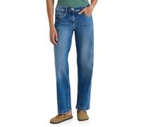 Loose-fit-Jeans CECIL "Style Neele", Damen, Gr. 36, Länge 28, mid blau wash (länge 28), Denim/Jeans, Obermaterial: 78% Baumwolle, 20% Polyester, 2% Elasthan. Futter: 52% Polyester, 48% Baumwolle, unif