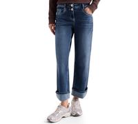 Slim-fit-Jeans CECIL, Damen, Gr. 30, Länge 28, mid blau wash, Jeans, 77% Baumwolle, 20% Polyester, 3% Elasthan, unifarben, lang, Jeans Slim-fit-Jeans, High Waist (29814126-30) mid blau wash