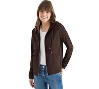 Cardigan CECIL, Damen, Gr. L (42), macchiato braun, Web, 80% Baumwolle, 15% Polyester, 5% Elasthan, unifarben, comfort fit normal, ohne Ausschnitt, Bündchen, Strickjacken, mit Kapuze (58372209-L) macc