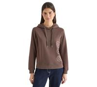 Sweatshirt CECIL, Damen, Gr. S (38), urban taupe, Web, 55% Baumwolle, 45% Polyester, unifarben mit Farbeinsatz, comfort fit, ohne Ausschnitt, Rippbündchen, Sweatshirts Sweatshirt, im Hoodie-Style (327