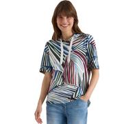 Kapuzenshirt CECIL, Damen, Gr. S (38), palm breeze grün, Web, 50% Baumwolle, 50% Modal, gestreift, comfort fit normal, ohne Ausschnitt, abgesteppt, Shirts Kapuzenshirt, im soften Baumwoll-Mix (9127634