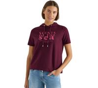 Cecil Damen Kapuzenshirt CECIL Jersey bedruckt 48% Baumwolle/48% Modal/4% Elasthan M sweet grape rot