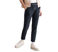 Stoffhose CECIL "TRACEY", Damen, Gr. XS (36), Länge 28, blau (universal blau), Web, Obermaterial: 73% Baumwolle, 24% Polyester, 3% Elasthan, unifarben, casual, regular fit knöchelfrei, Hosen, mit Tasc