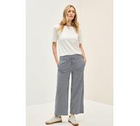 CECIL Damen B379446 Gestreifte Seersucker Hose, Urban Navy Blue, XXL / 26L