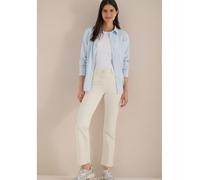 Comfort-fit-Jeans CECIL, Damen, Gr. 32, Länge 30, pearl beige, Jeans, 78% Baumwolle, 21% Polyester, 1% Elasthan, unifarben, lang, Jeans, High Waist (55264937-32) pearl beige