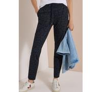 Stoffhose CECIL "Style Tracey", Damen, Gr. L (42), Länge 30, blau (schwarz navy), Web, Obermaterial: 64% Polyester, 30% Viskose, 6% Elasthan. Futter: 100% Polyester, normal lang, Hosen Stoffhose, mit