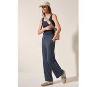 Stoffhose CECIL "Style Neele", Damen, Gr. M (40), Länge 28, blau (rain blau), Web, Obermaterial: 76% Polyester, 20% Viskose, 4% Elasthan, unifarben, casual, bequem lang, Hosen, in Struktur-Optik (6084