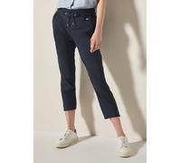 Stoffhose CECIL "Style Tracey", Damen, Gr. XL (44), Länge 26, blau (universal blau), Web, Obermaterial: 68% Baumwolle, 28% Polyester, 4% Elasthan, unifarben, casual, regular fit taillenbedeckt, Hosen,