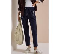 Stoffhose CECIL, Damen, Gr. XL, Länge 28, urban dunkelblau, Stoff, 77% Polyester, 23% Viskose, unifarben, comfort fit knöchelfrei, Hosen Stoffhose, Elastikbund mit Tunnelzug (82610018-XL) urban dunkel