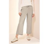 Leinenhose CECIL "Style Neele", Damen, Gr. XL (44), Länge 26, pumice beige, Web, Obermaterial: 55% Leinen, 45% Viskose, unifarben, casual, lässig geschnitten 7/8-Länge, Hosen, mit Kordelzug und aus ei