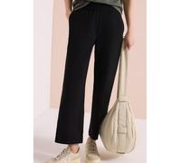 Cecil Stoffhose Style Neele Damen High-Waist Wide-Leg Loose-Fit Schwarz XL (Länge 26)