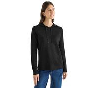 Cecil Kapuzenpullover Jacquard Hoodie mit Glitzer – Damen S (38) – Schwarz