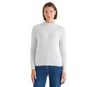 Cecil Jacquard-Pullover luna Damen grau melange – Stehkragen – 80% Polyester/20% Baumwolle – Gr. L
