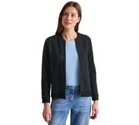 Cardigan CECIL, Damen, Gr. XXL (46), blau (universal blau), Web, 56% Baumwolle, 41% Polyester, 3% Elasthan, bedruckt, casual, gerade normal, hoch geschlossener Ausschnitt, Langarm Bündchen, Strickjack