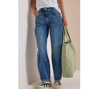 Loose-fit-Jeans CECIL, Damen, Gr. 26, Länge 30, light blau used wash, Jeans, 87% Baumwolle, 11% Polyester, 2% Elasthan, unifarben, lang, Jeans, 5-Pocket-Style (12395725-26) light blau used wash