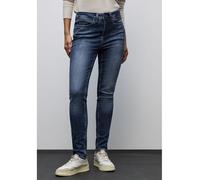 Slim-fit-Jeans STREET ONE, Damen, Gr. 26, Länge 28, dunkelblau random, Jeans, 89% Baumwolle, 8% Polyester, 3% Elasthan, unifarben, lang, Jeans Slim-fit-Jeans, High Waist (41003355-26) dunkelblau rando